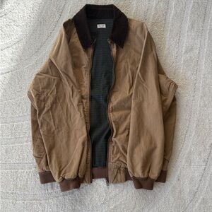 John Galt Brown Bomber Jacket with Corduroy Collar